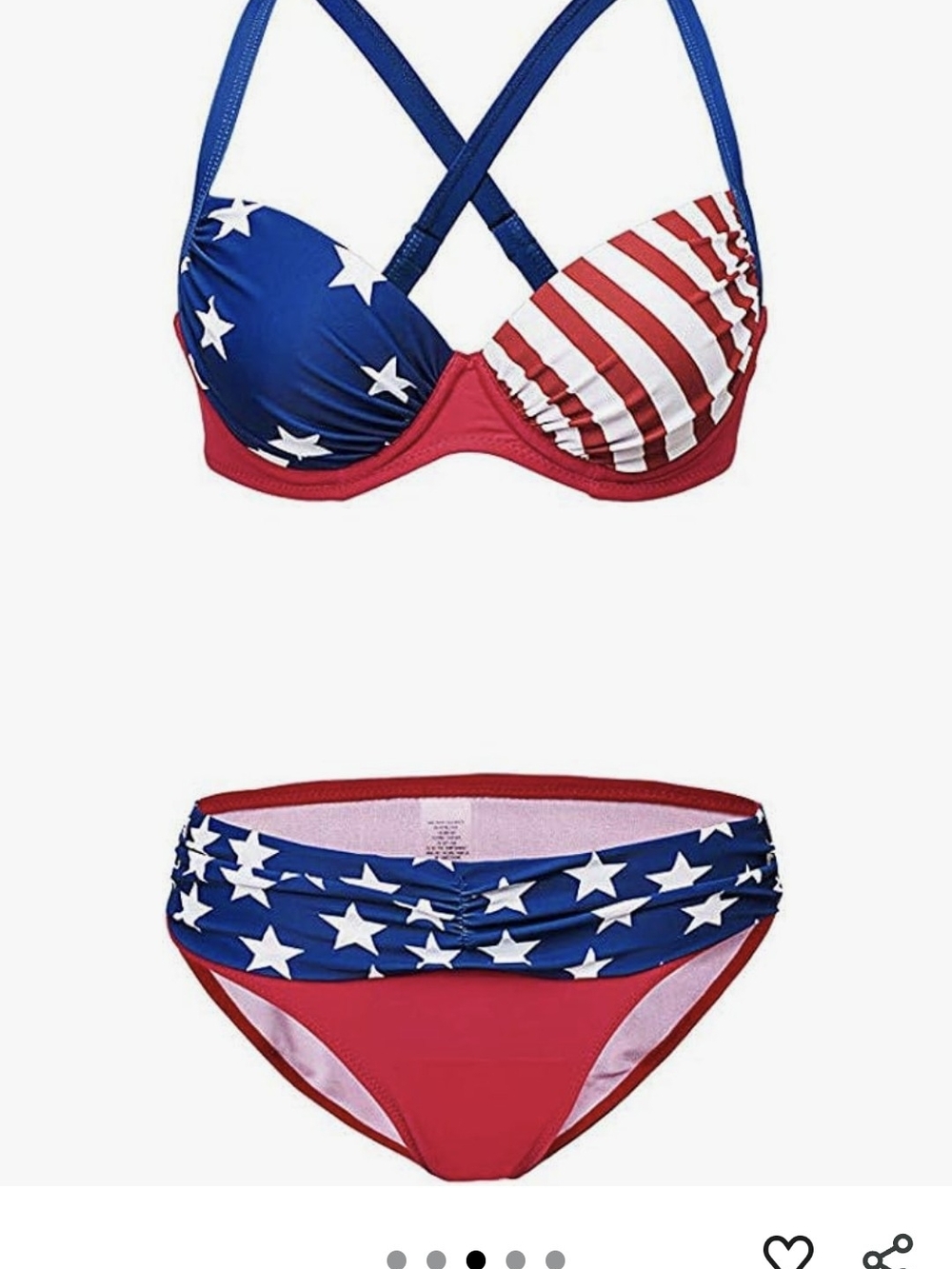 NWOT Stars & Stripes Red and Blue Two-Piece Swim Set - Picture 2 of 6